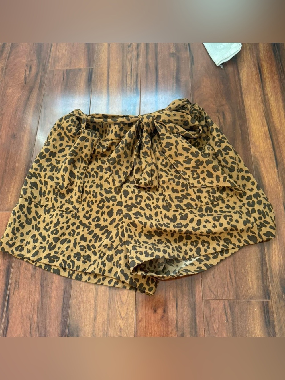 Leopard High-Waist Tie-Front Shorts